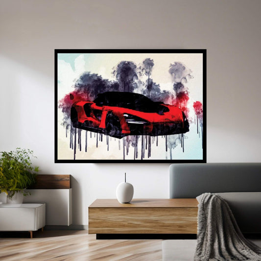 Mclaren Senna 2019 Hypercar Mclaren P1 Red Supercar Sports Canvas Wall Art - Y Canvas