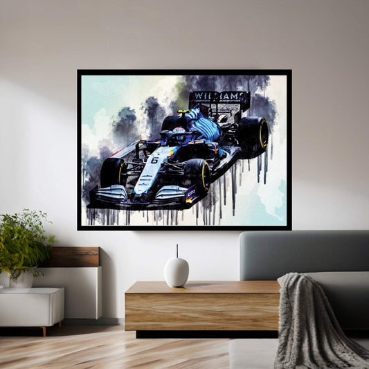 Nicholas Latifi Williams Fw43B On Track Raceway Formula 1 2021 F1 Cars Sportscars Canvas Wall Art - Y Canvas