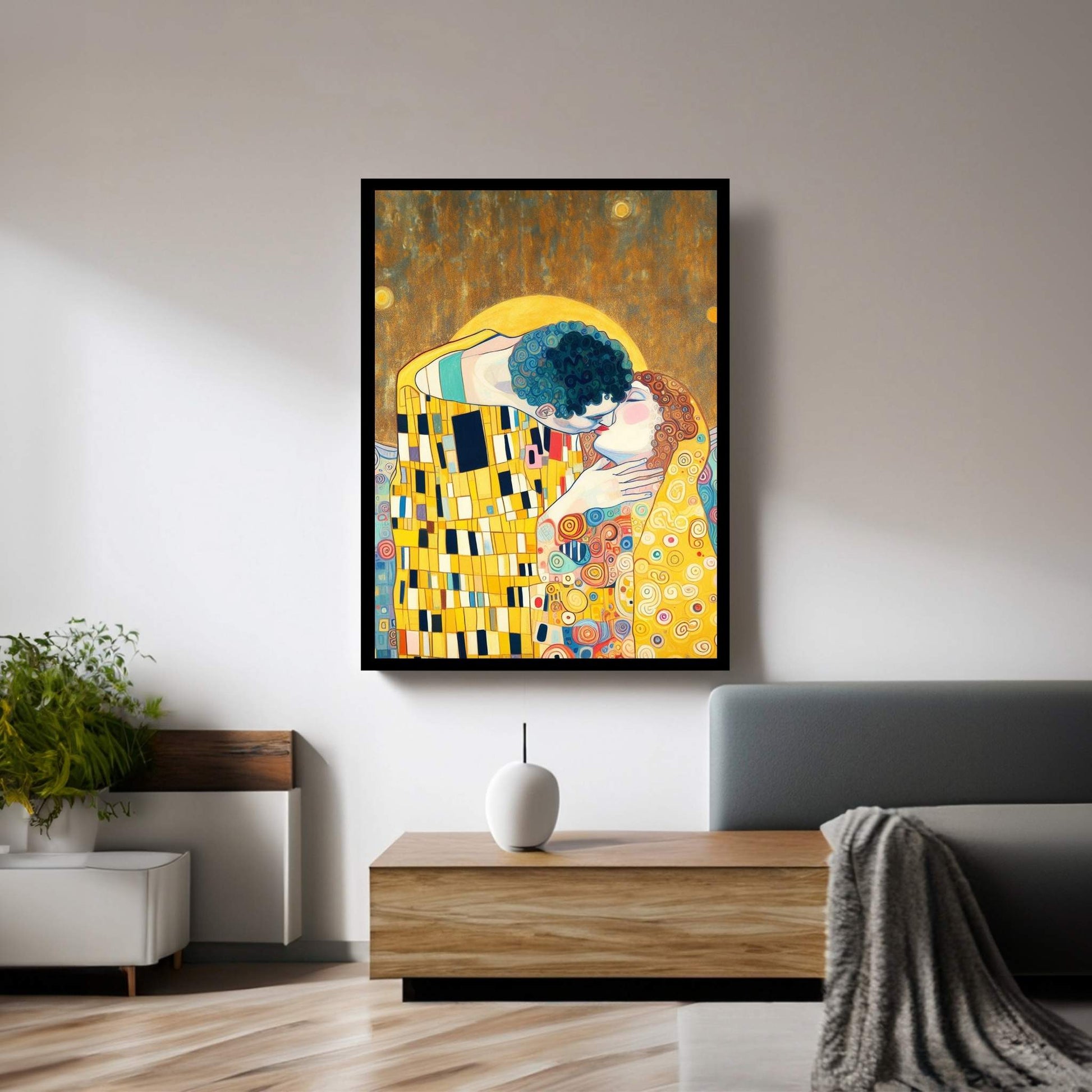 Gustav Klimt The Kiss Reproduction Canvas Wall Art - Affordable and High-Quality - Y Canvas