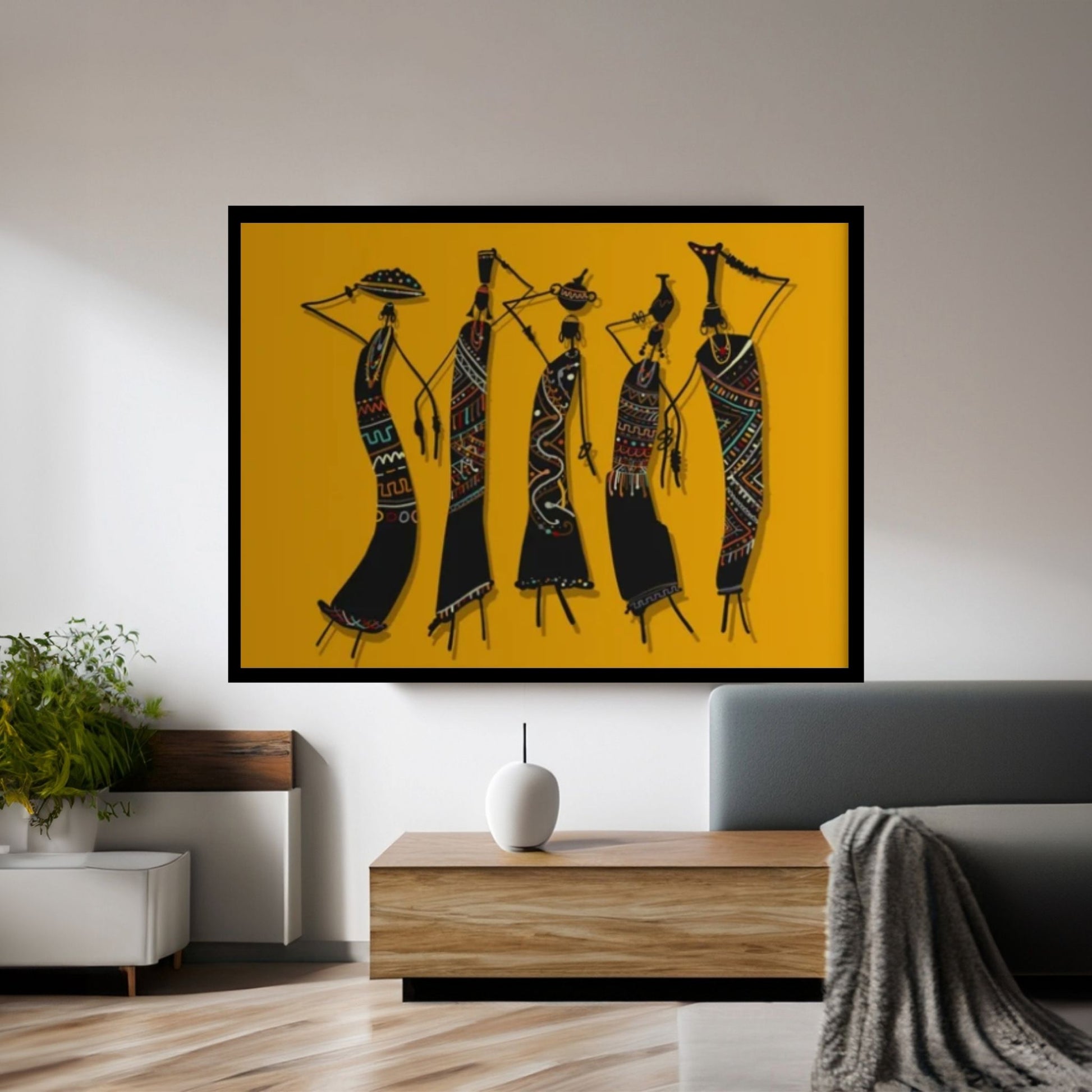 African Dancers Print, African Wall Art, African Women Canvas, African Woman Canvas, African Art - Y Canvas