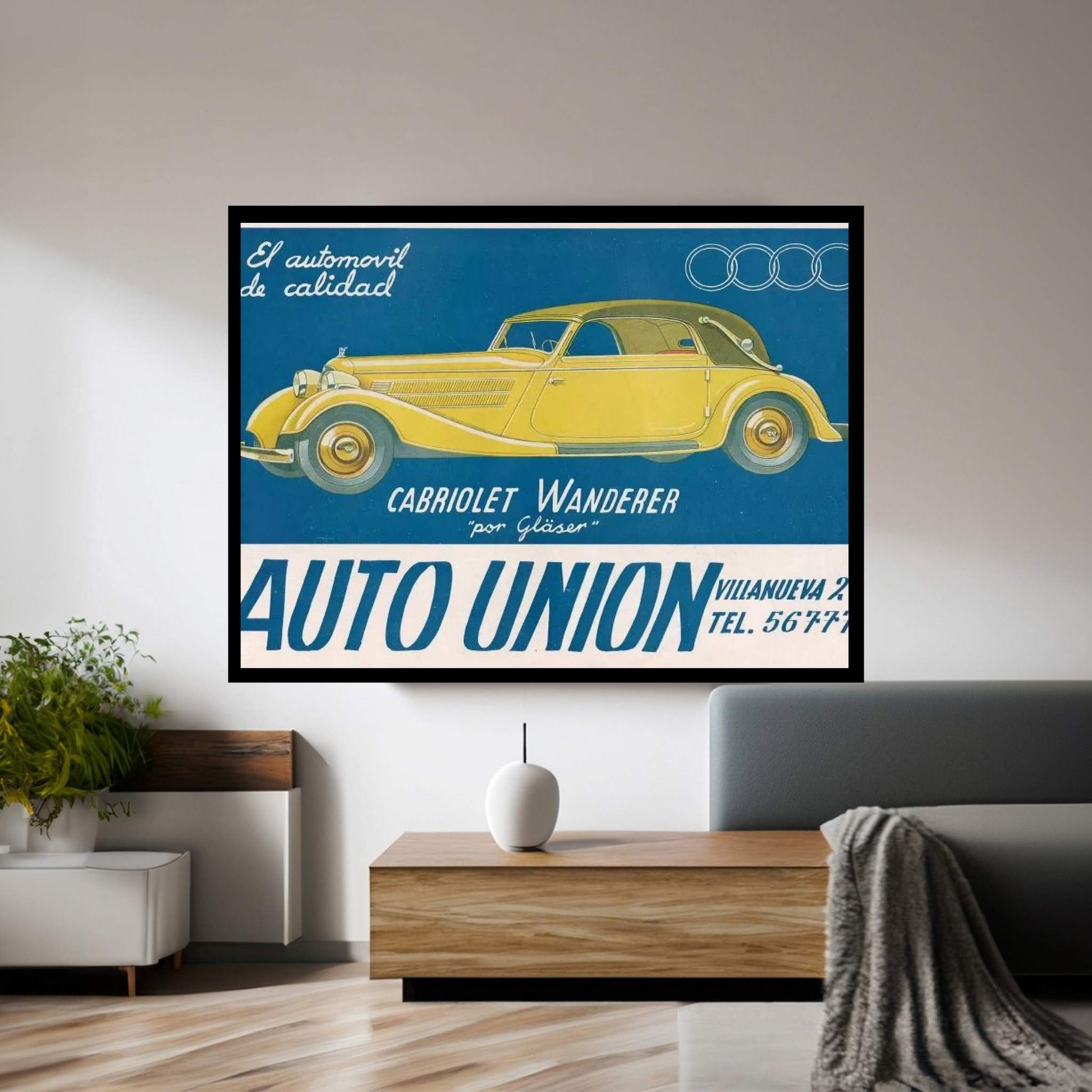 1930s Audi Magazine Advert Canvas Wall Art - Y Canvas