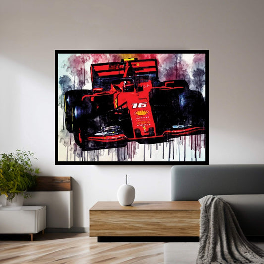 Charles Leclerc Close-Up Ferrari Sf90 Austrian Gp 2019 F1 Cars Canvas Wall Art - Y Canvas