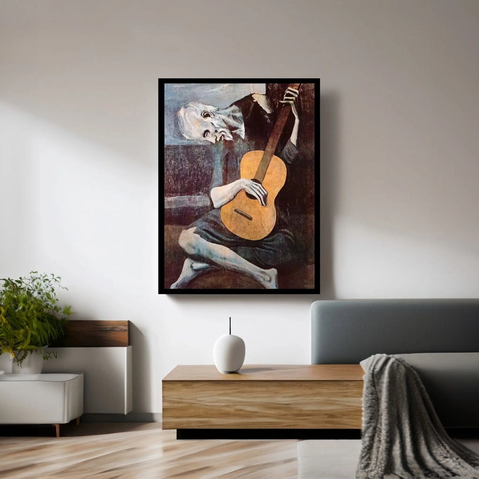 The Old Guitarist Canvas Wall Art - Y Canvas