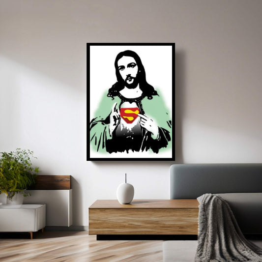 OMG - Jesus Christ Superman Canvas Wall Art - Y Canvas