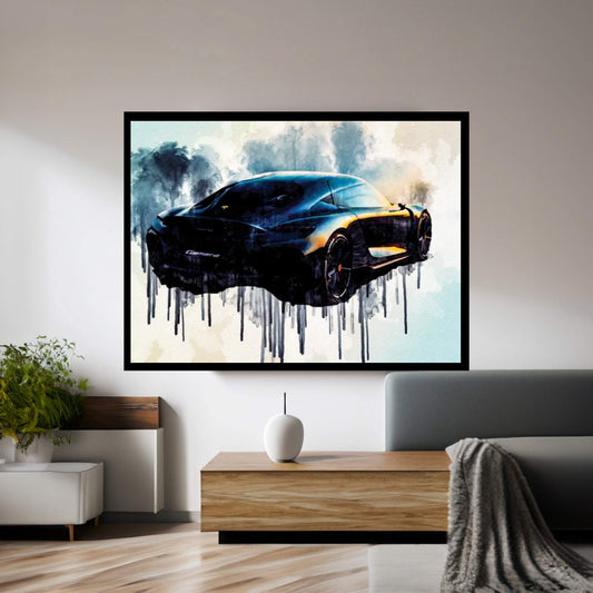 Koenigsegg Gemera 2020 Rear View Exterior Hypercar New Gray Gemera Evening Sunset Supercars Canvas Wall Art - Y Canvas