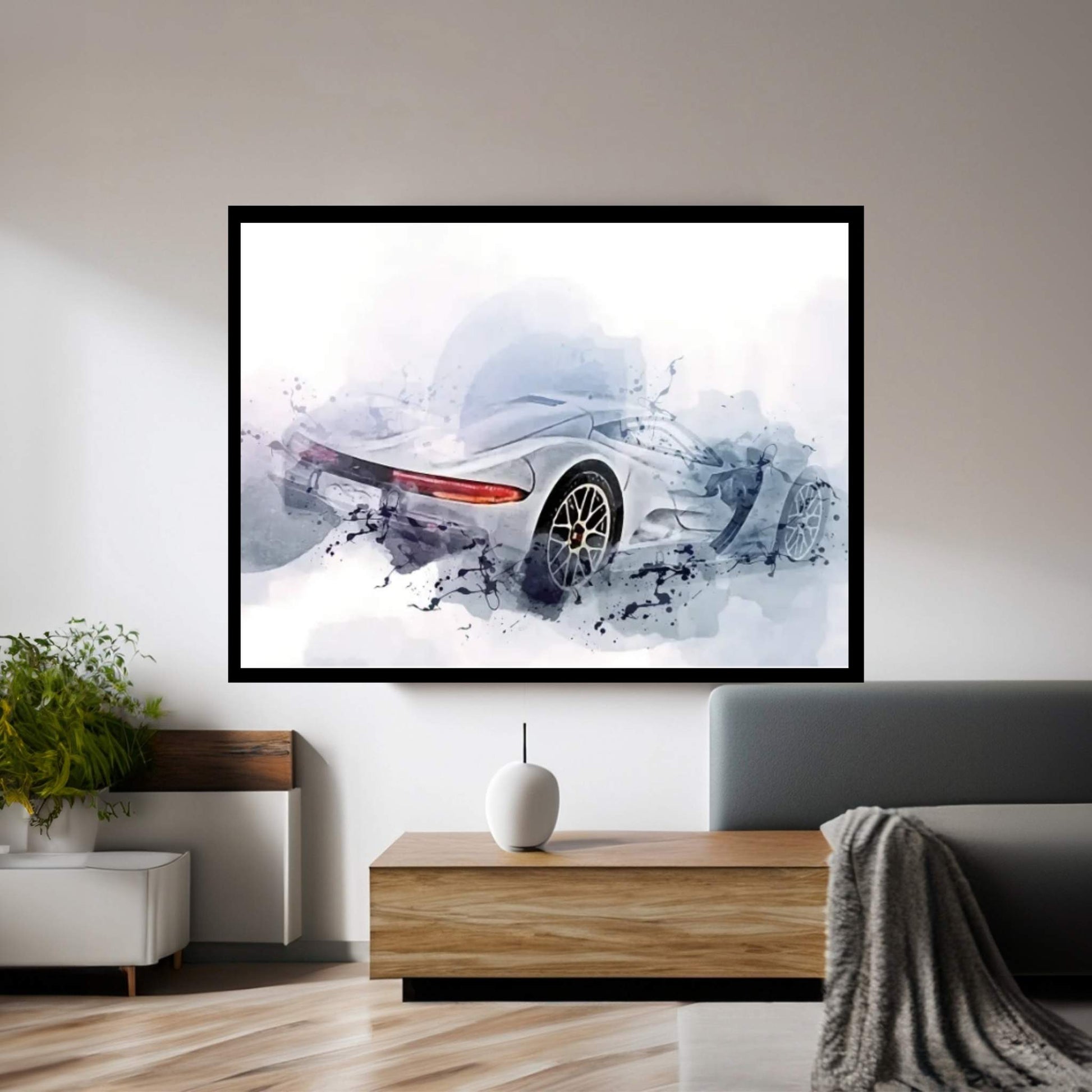 Aspark Owl Exterior All-Electric Sports Car Gray Canvas Wall Art - Y Canvas