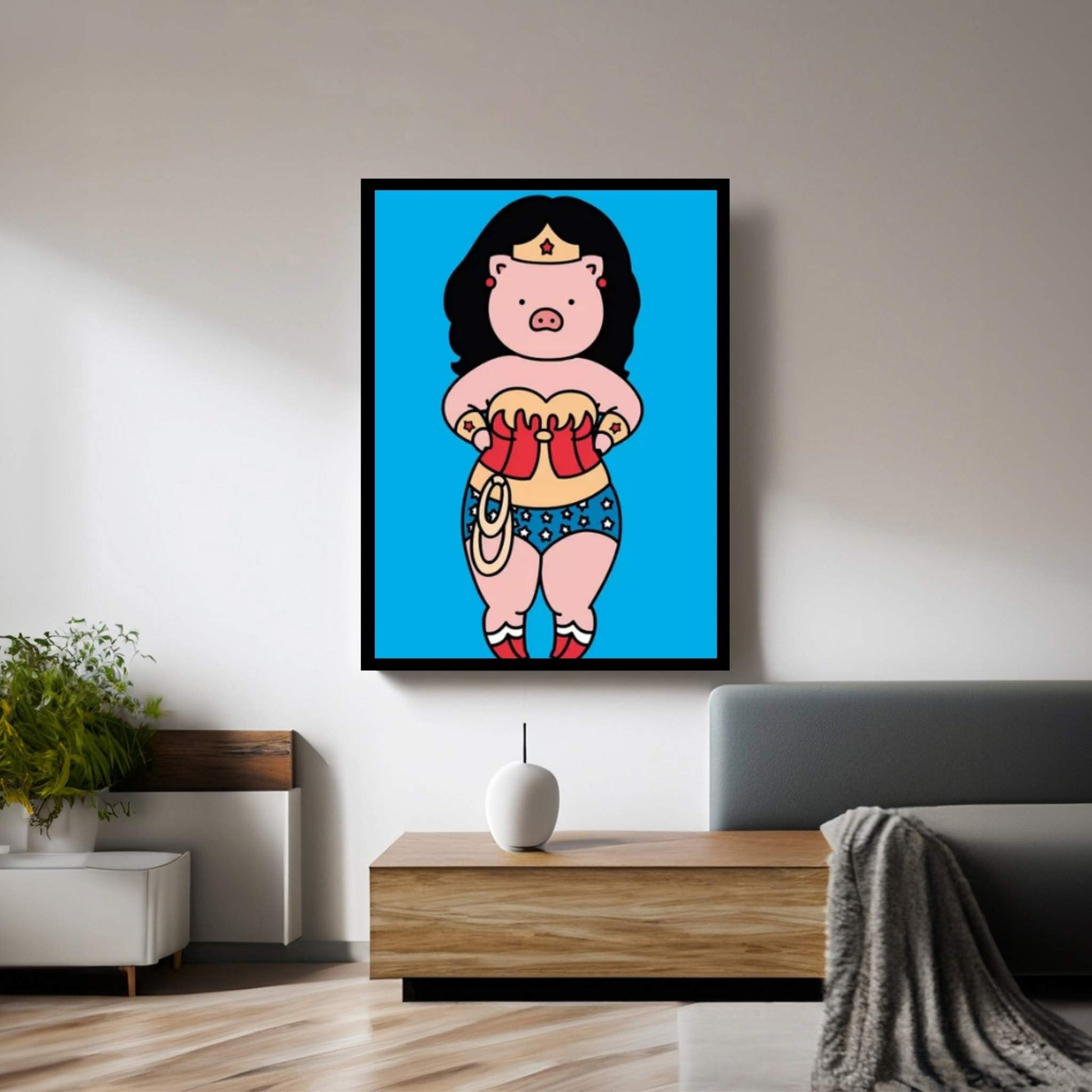 Wonder Piggy Canvas Wall Art - Y Canvas