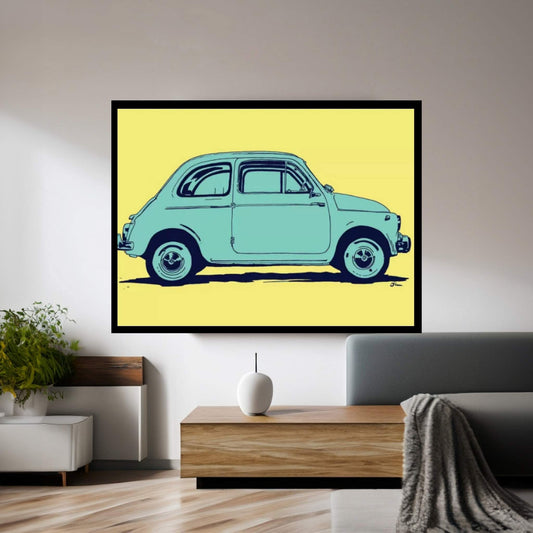 Fiat 500 Canvas Wall Art - Y Canvas