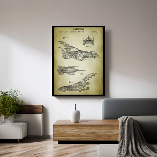 Batmobile II Canvas Wall Art - Y Canvas