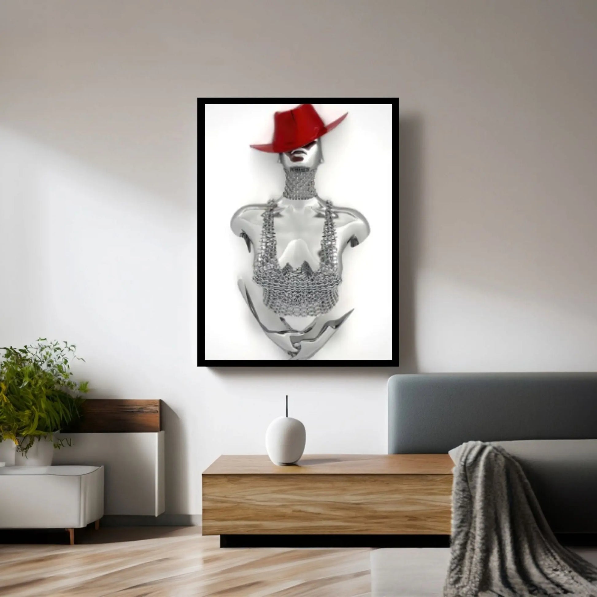 Croupier Woman Canvas Painting / Woman With Red Hat 3D Effect Painting / Love Couples Wall Decor - Y Canvas