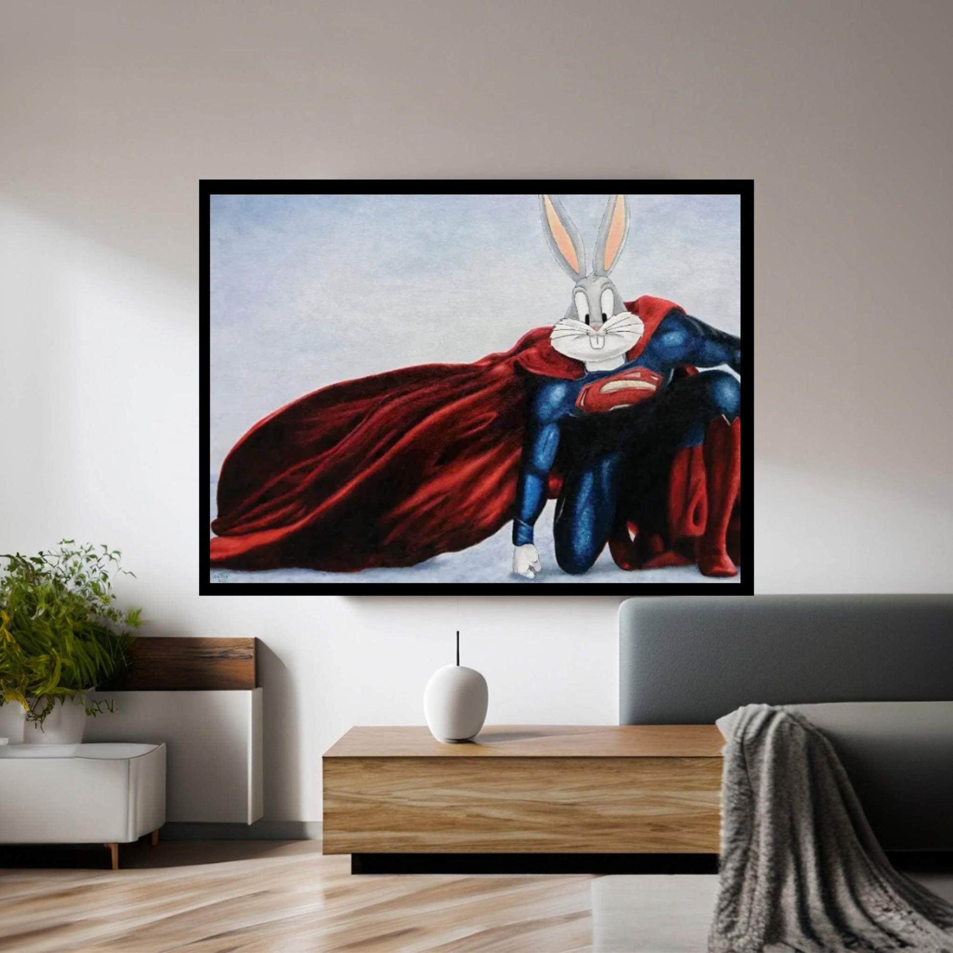 Bunny Of Steel Canvas Wall Art - Y Canvas