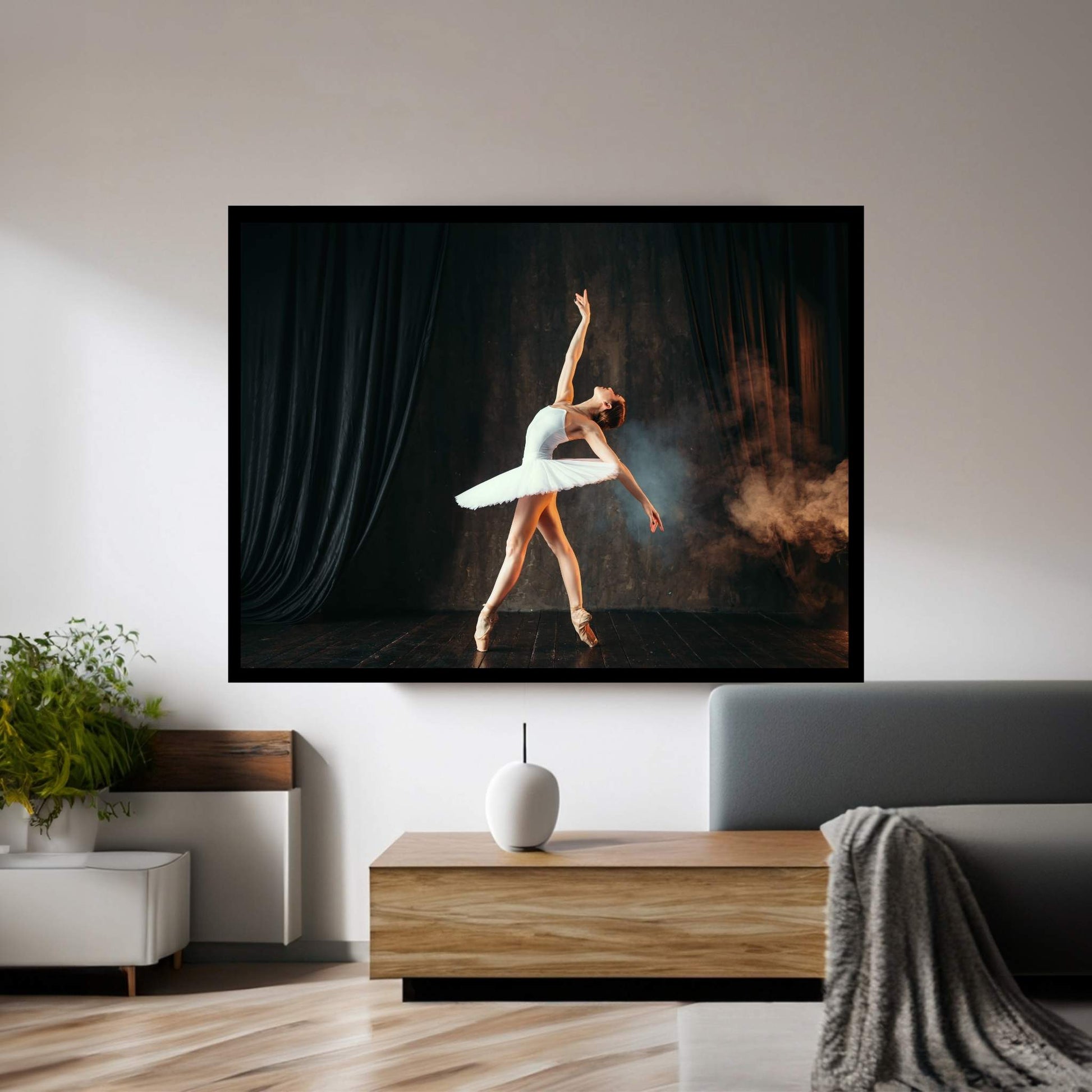 Ballerina Woman in White Dress Canvas Art Wall Decor - Y Canvas