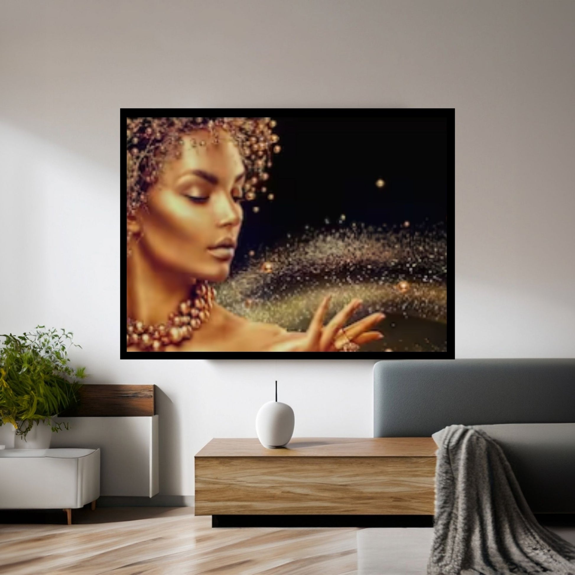 African Art Wall Decor, African Woman Makeup Wall Art, Abstract Canvas Art, Modern Wall Art - Y Canvas