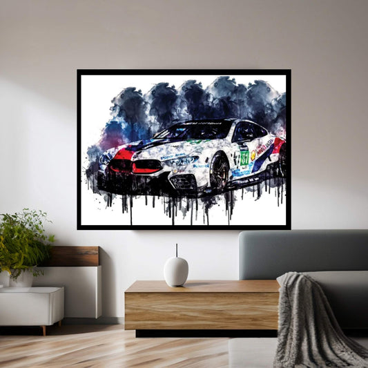 2018 BMW M8 GTE Vehicle CDXXVIII Canvas Wall Art - Y Canvas