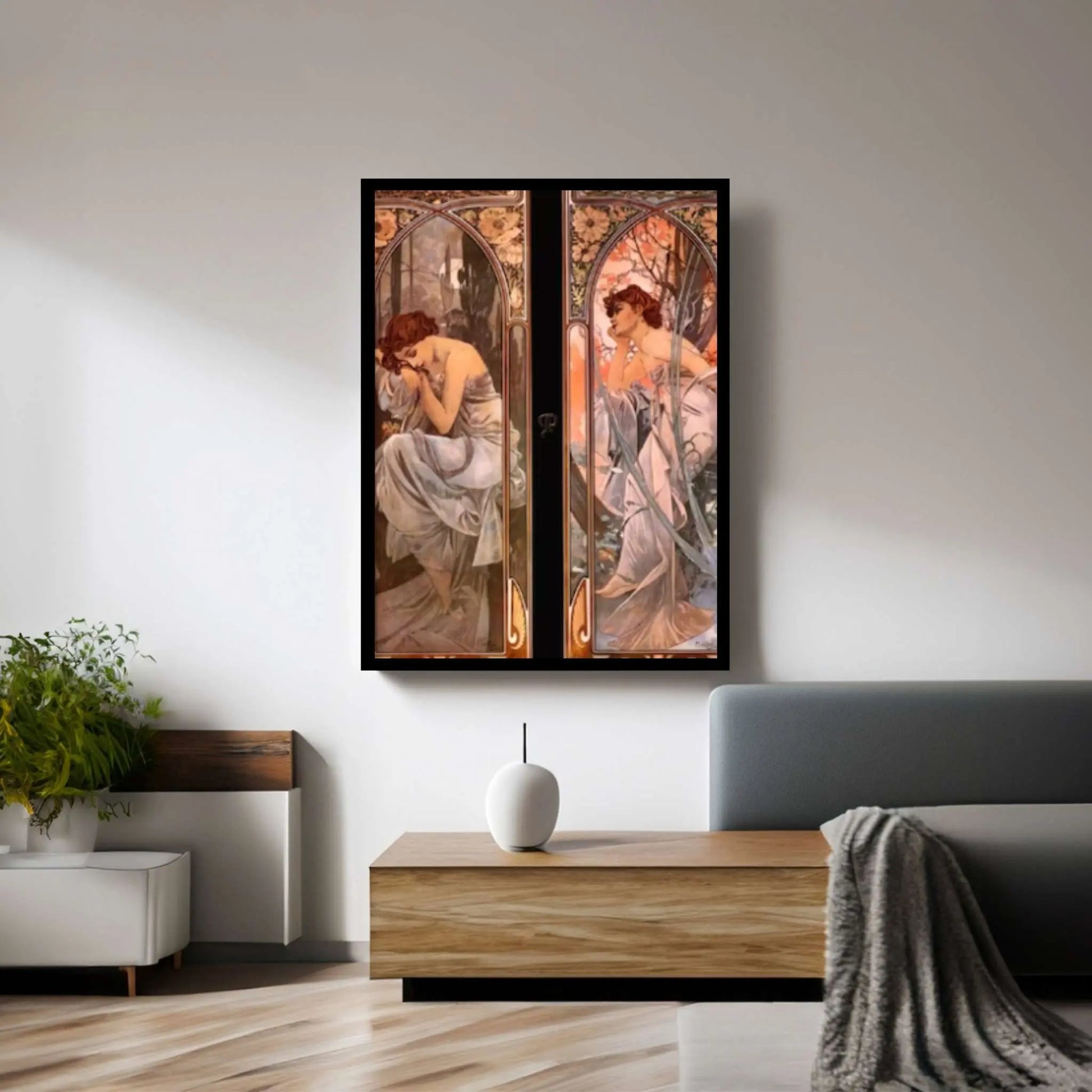 Evening Reverie by Alphonse Mucha Canvas Wall Art Design - Y Canvas