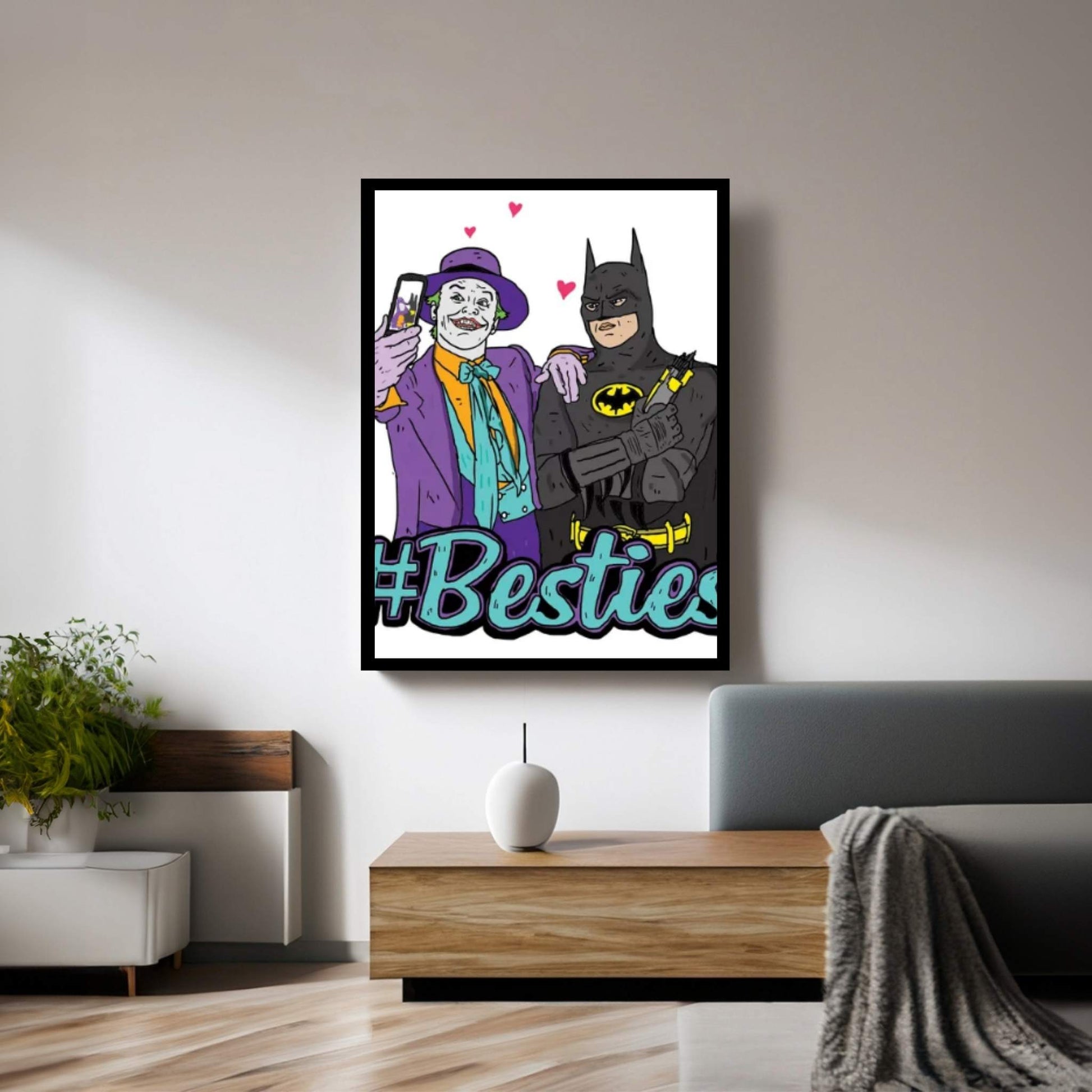 Joker & Batman Besties Canvas Wall Art - Y Canvas