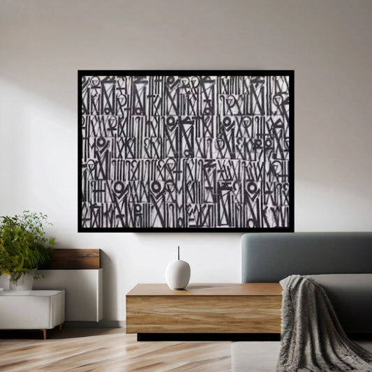 Abstract Retna Wall Art Graffiti American Black & White Reproduction Painting Wall Art - Y Canvas