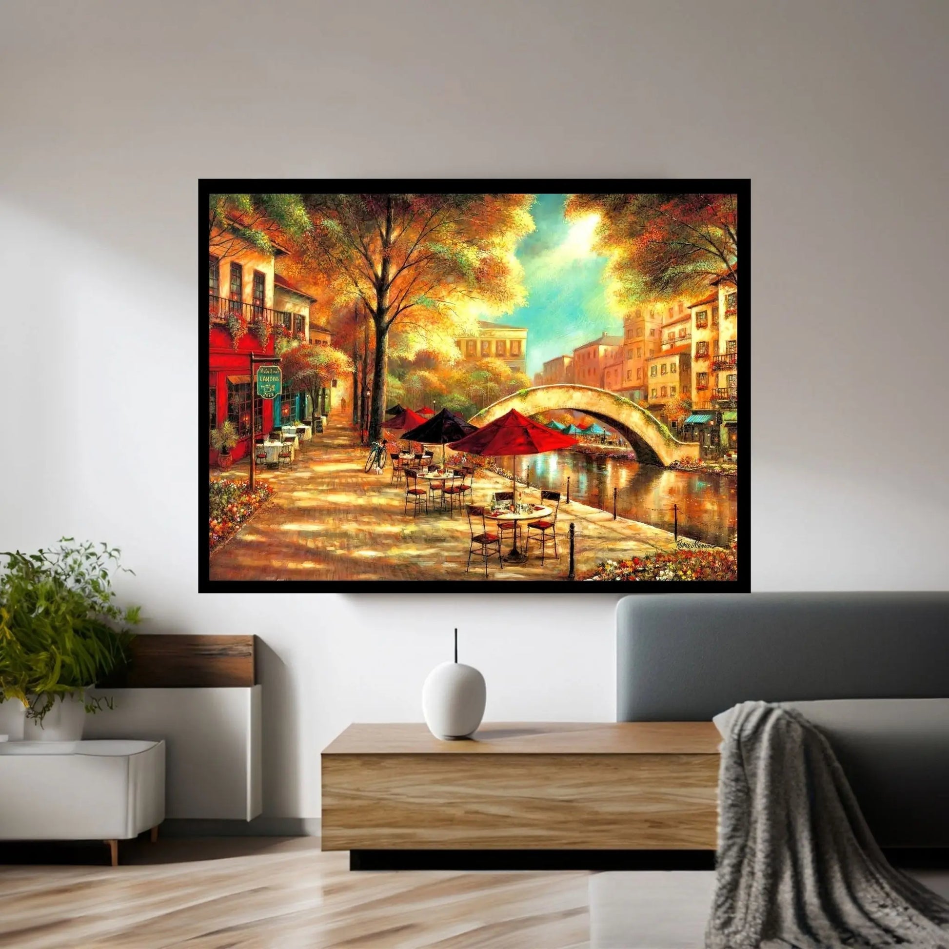 Riverwalk Charm Canvas Wall Art - Y Canvas