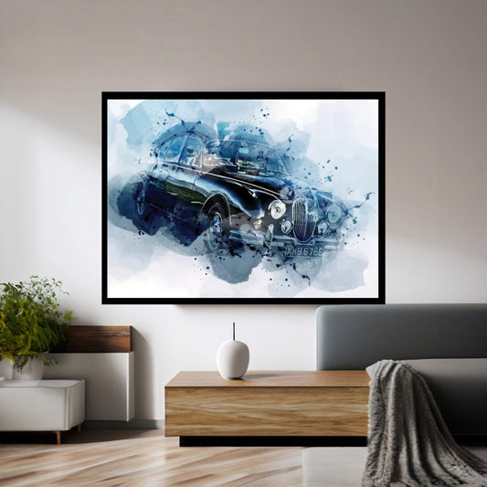 Jaguar Mark 2 Retro Cars 1965 Cars Canvas Wall Art - Y Canvas