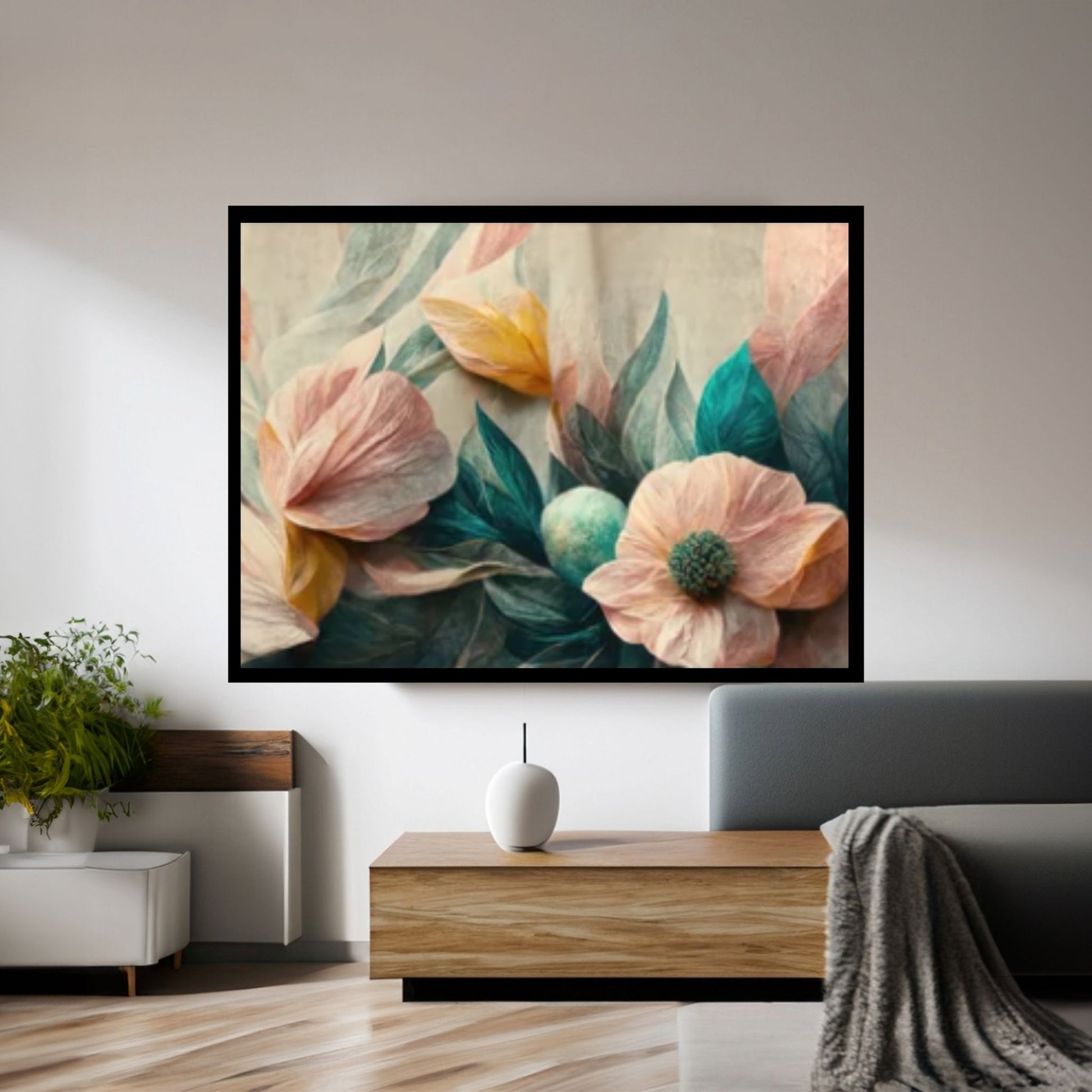 Colorful Wild Flower Canvas Print | Framed Wall Art-Flowers in the style of watercolor Canvas Wall Art - Y Canvas