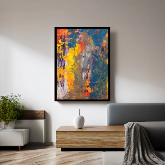 Large Yellow Painting Abstract Art, Contemporary Art Modern Oil Painting - Y Canvas