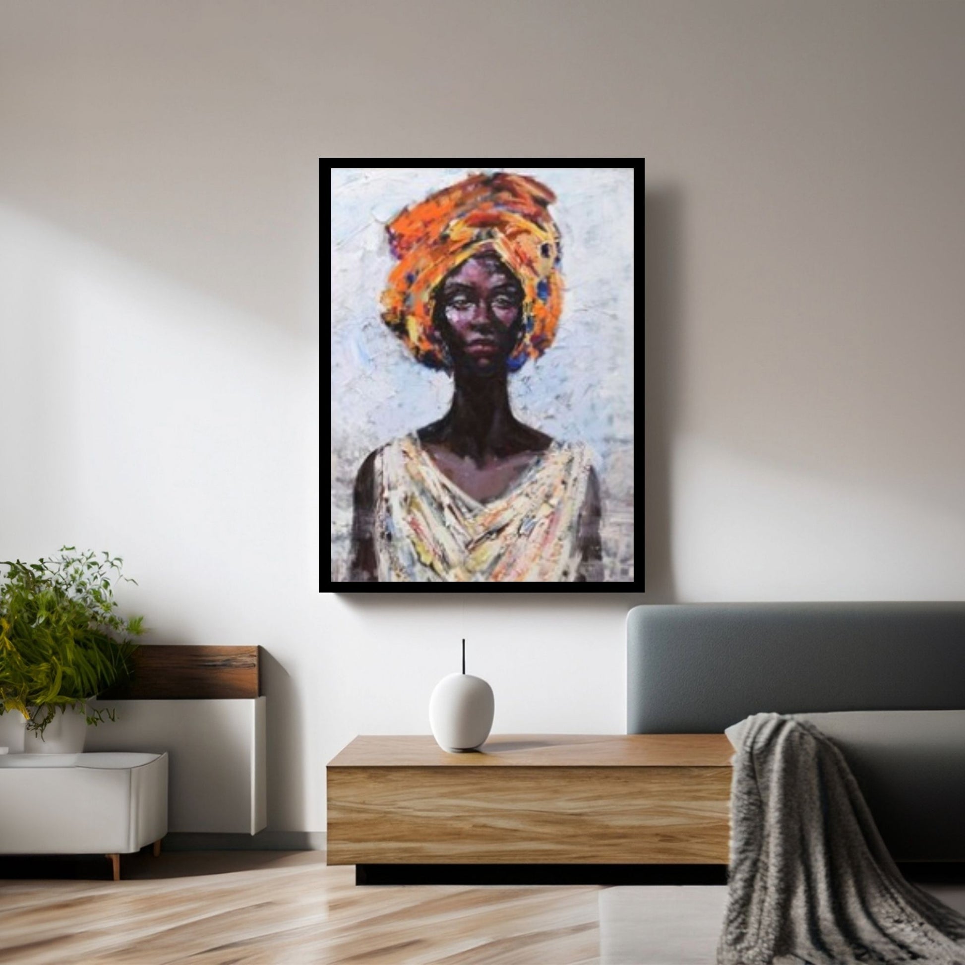 Black Woman Portrait, Afro Art, Colorful Wall Art, African Woman Makeup Wall Art - Y Canvas