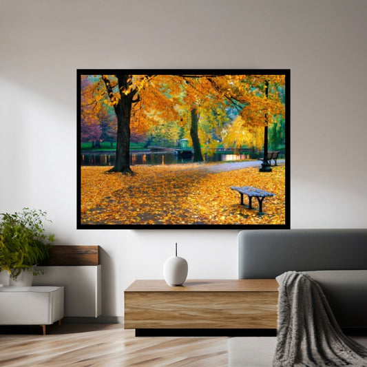 Autumn Landscape Canvas Wall Art Decor, Autumn Landscape Art Canvas, Forest Landscape Canvas Art - Y Canvas