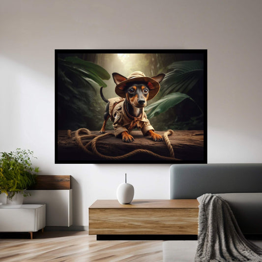 Adventurous Little Dog, Dog in the Forest Canvas Wall Art - Y Canvas