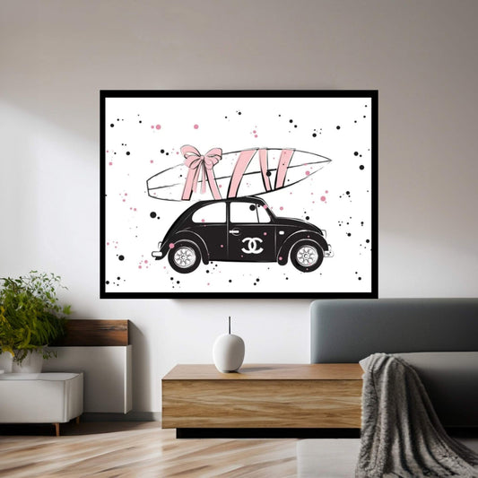 Chanel Car Canvas Wall Art - Y Canvas