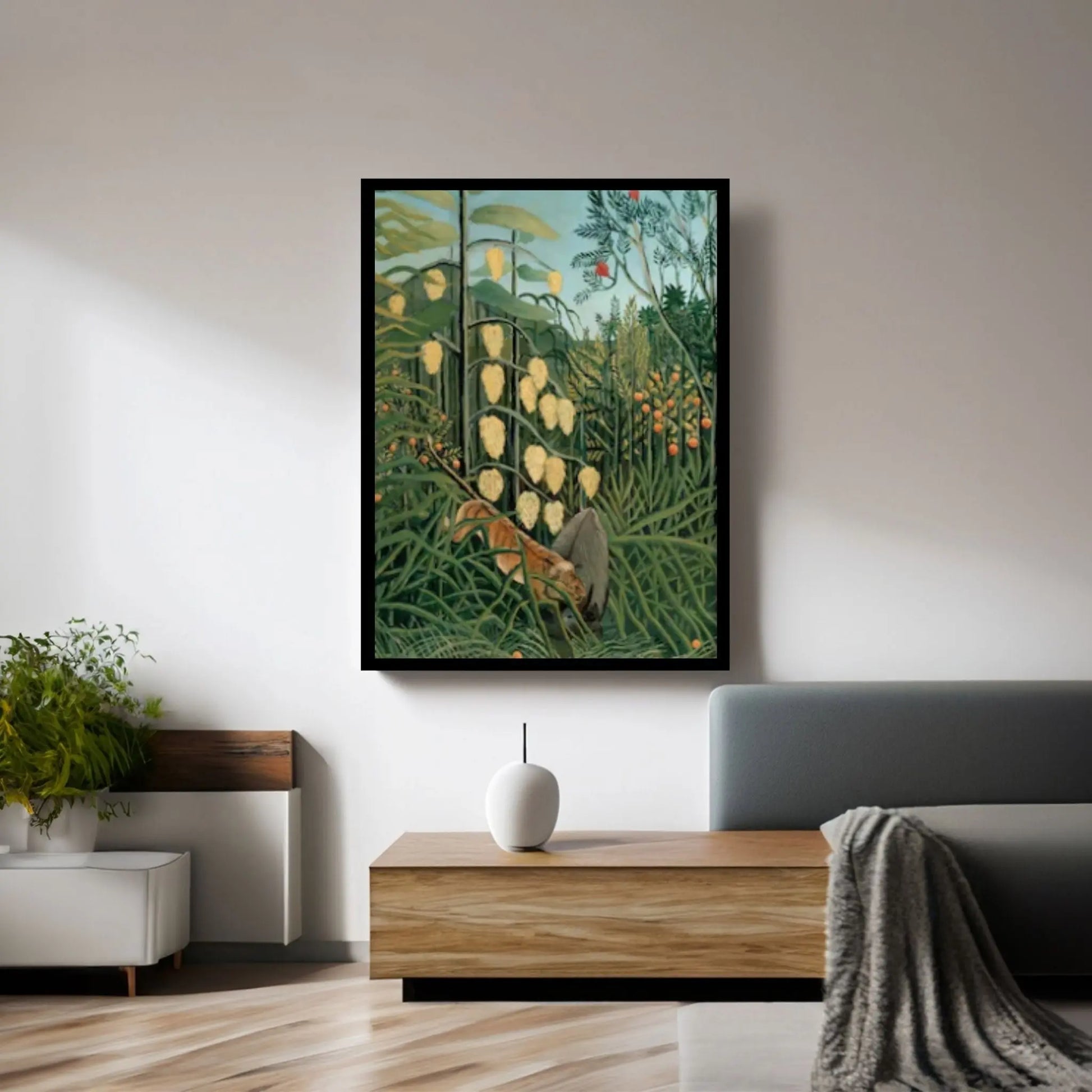 Henri Rousseau In a Tropical Forest Canvas Wall Art, Henri Rousseau print, Henri Rousseau poster Canvas - Y Canvas