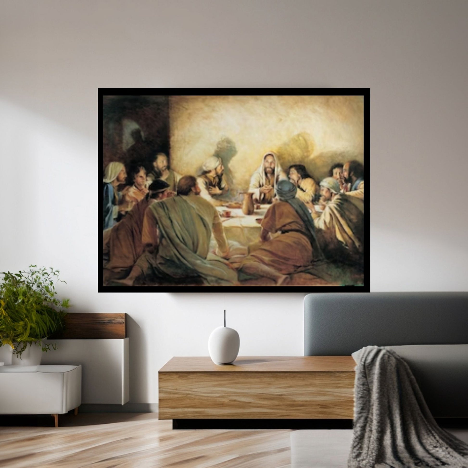 Last Supper Canvas Wall Art, Last Supper Canvas Poster, Set Jesus and Disciples Christian - Y Canvas