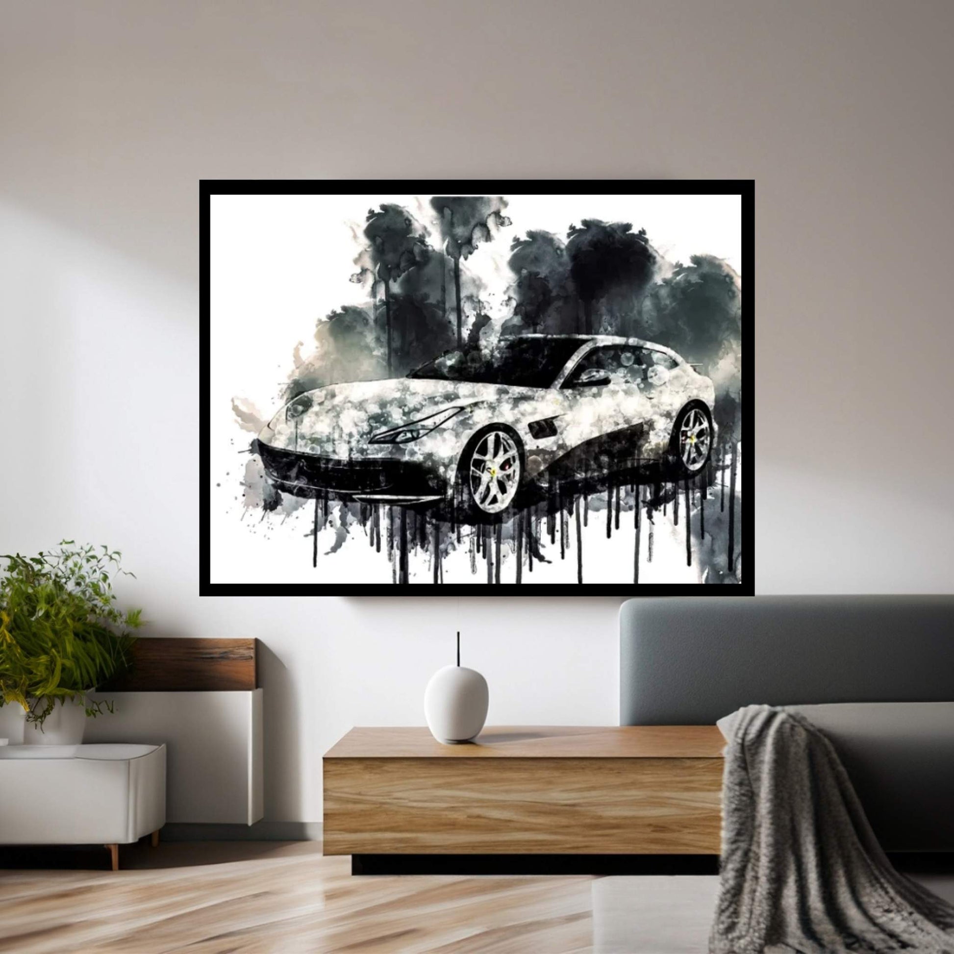 Car 2017 Ferrari GTC4Lusso T Canvas Wall Art - Y Canvas