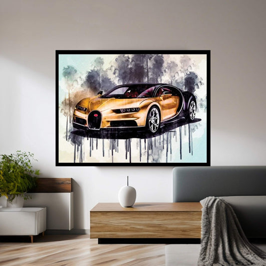 Bugatti Chiron Front View Exterior Hypercar Canvas Wall Art - Y Canvas