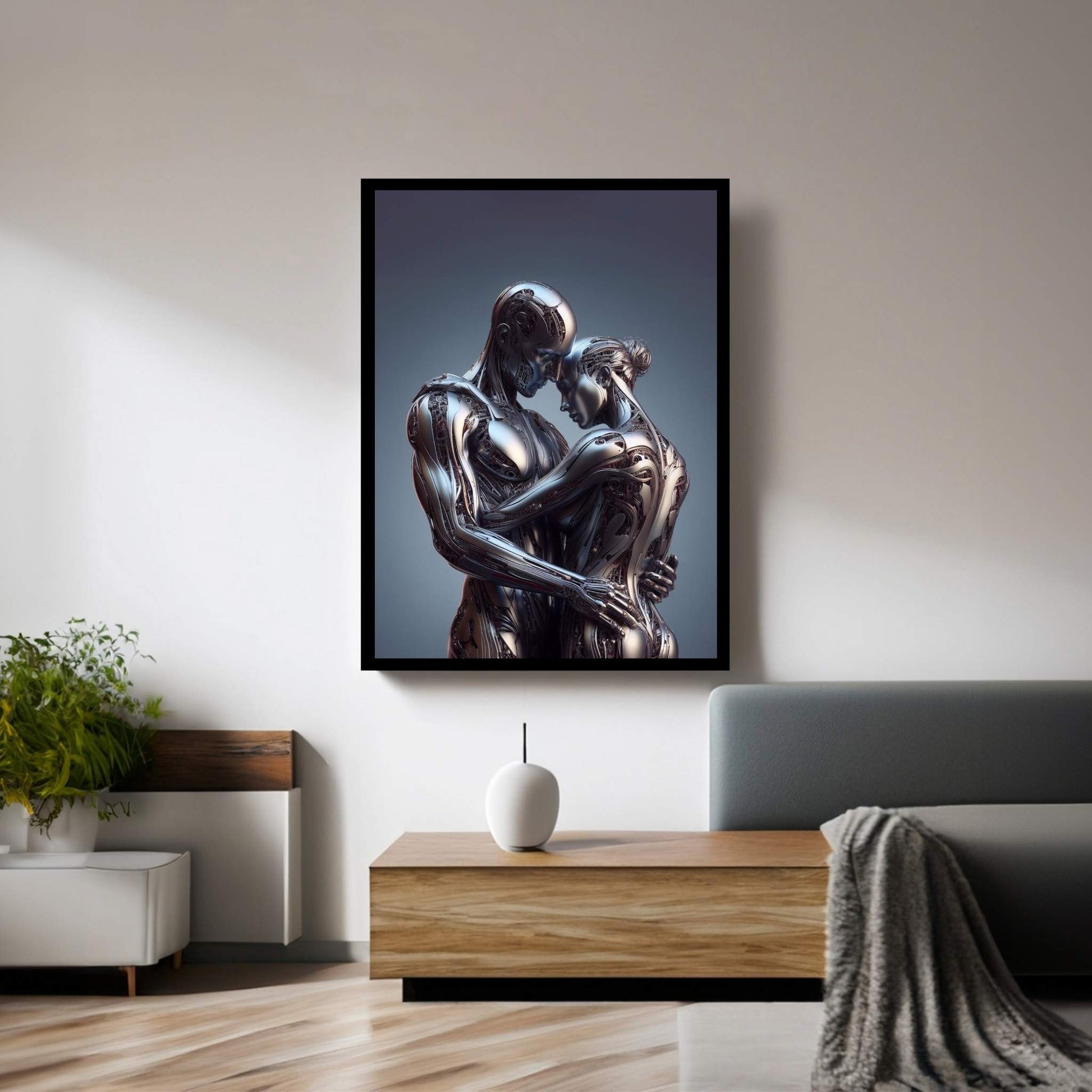 Metalic Love Couple Canvas Wall Art - Y Canvas