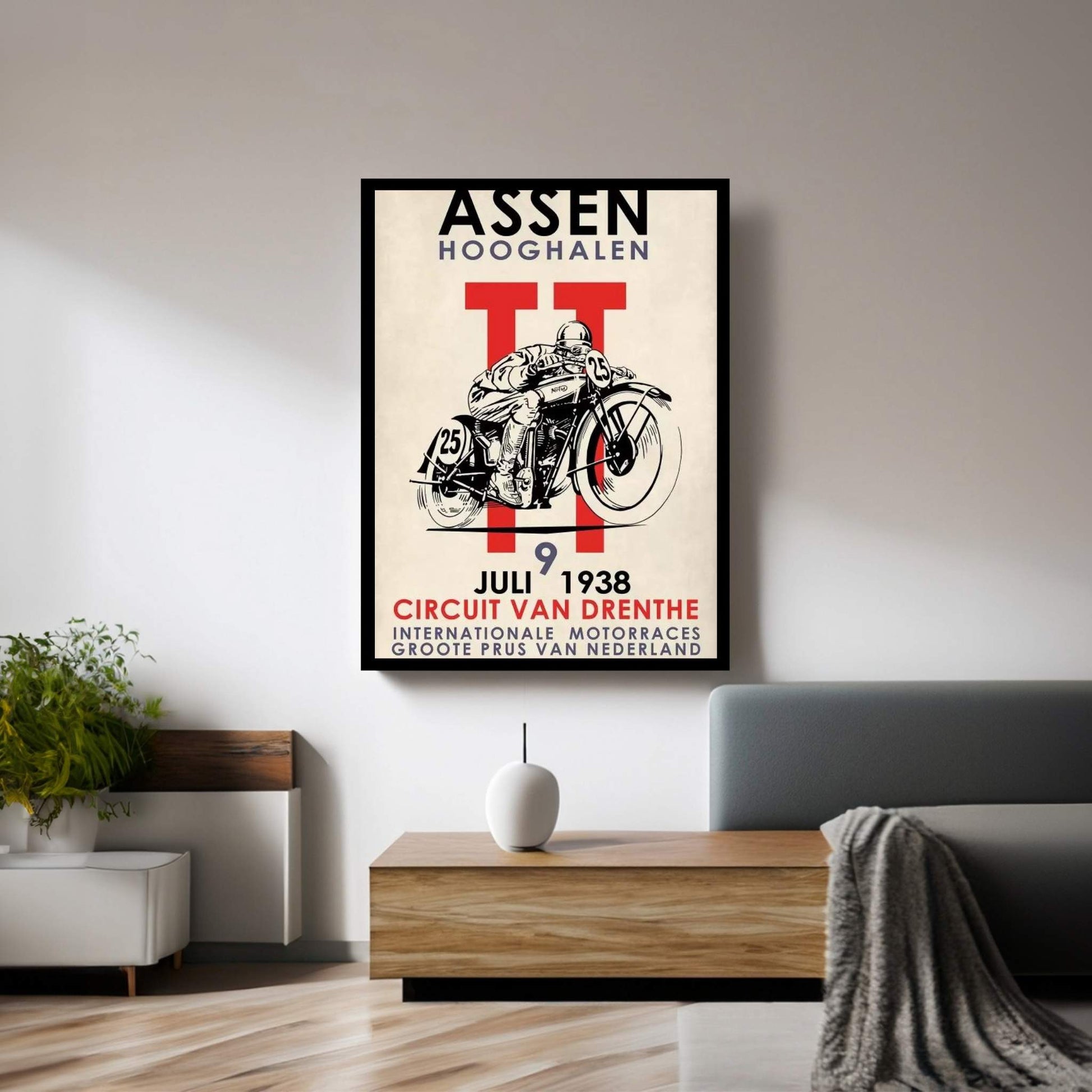 Assen TT Motorcycle Races 1938 Canvas Wall Art - Y Canvas