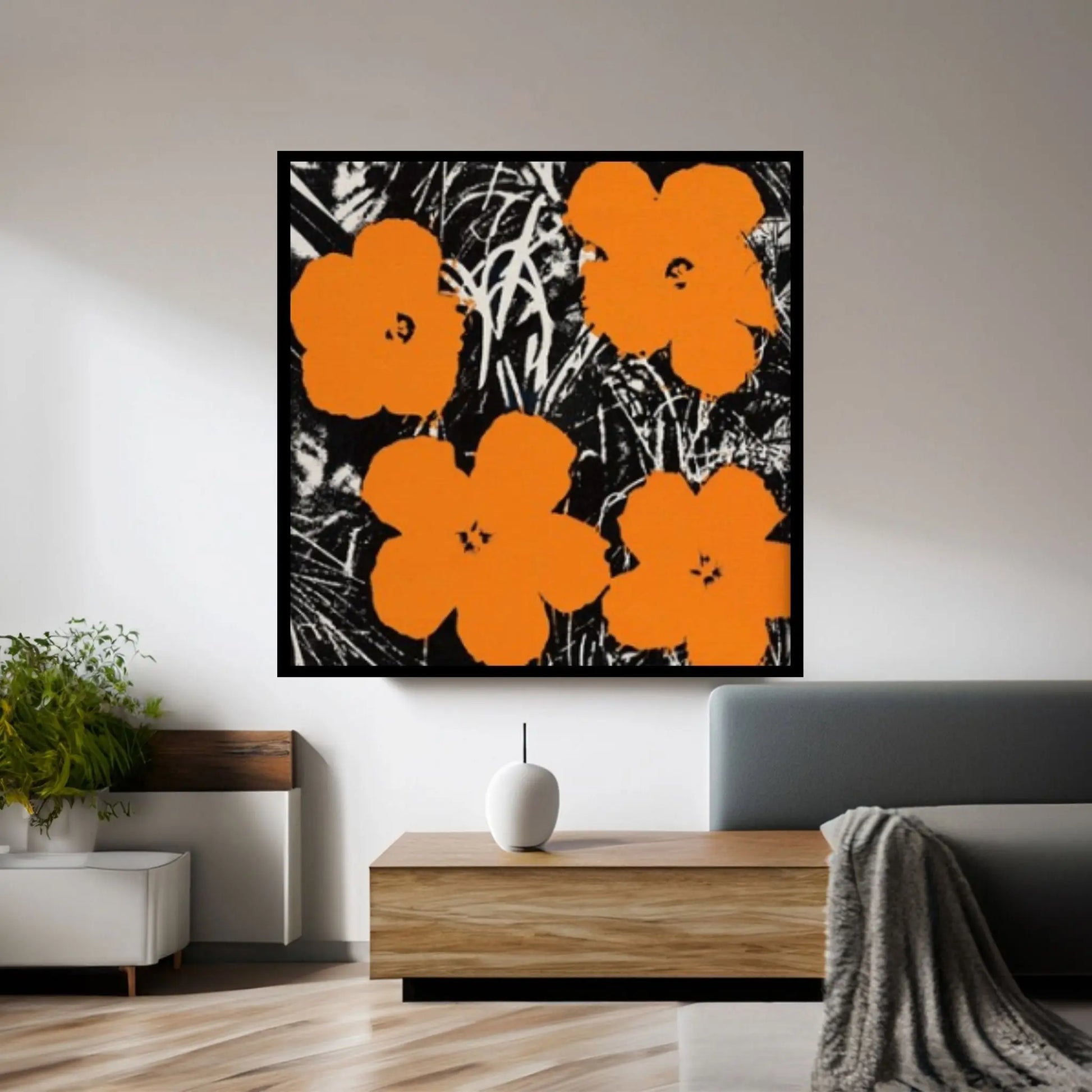 Andy Warhol,Flowers, Pop Art Print,Andy Warhol Flowers Canvas Wall Art - Y Canvas