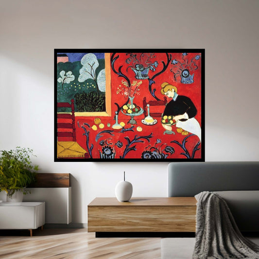 Breakfast in the Red Room Canvas Wall Art - Y Canvas