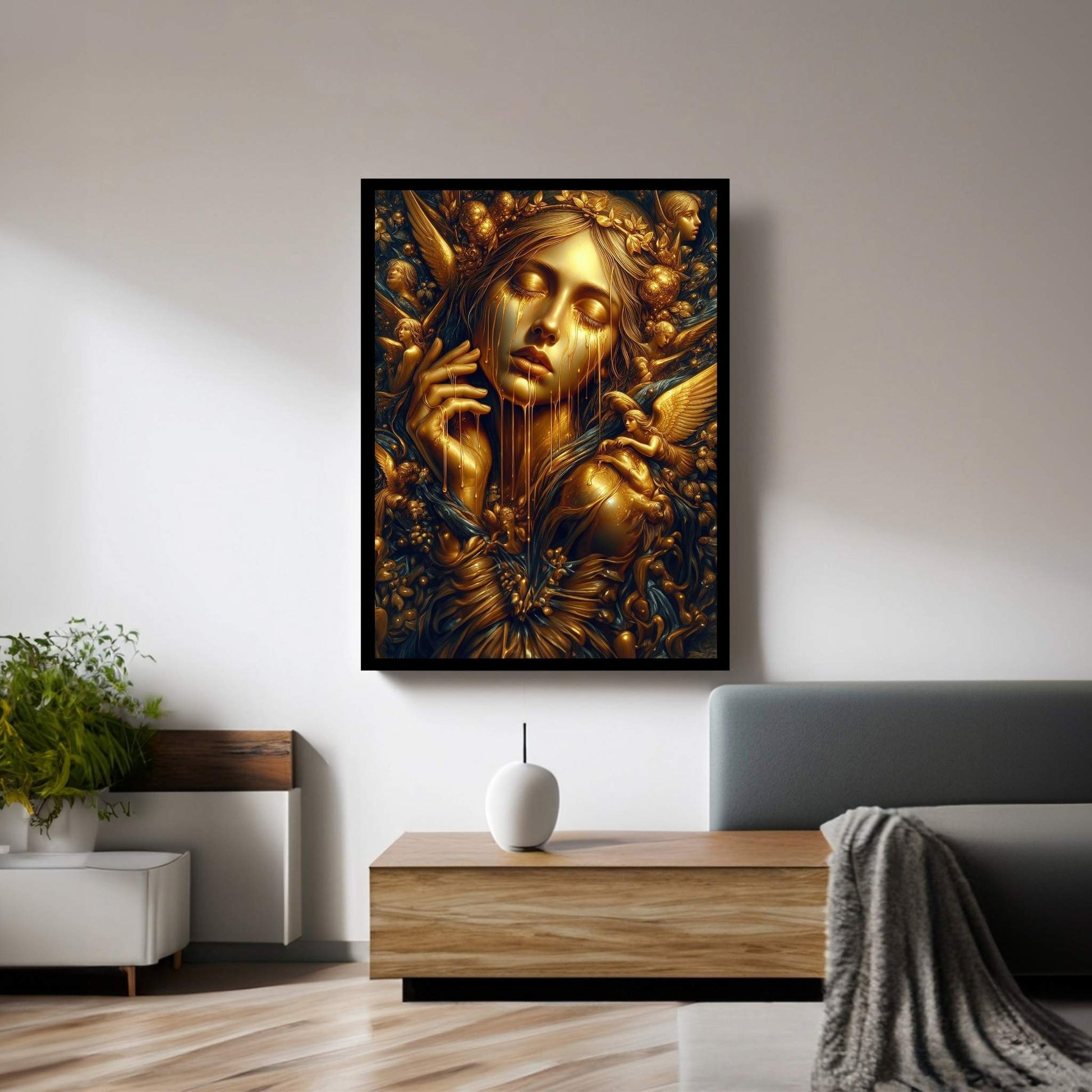 The Golden Tears Gustav Klimt Modern Abstract Reproduction Canvas Wall Art - Y Canvas