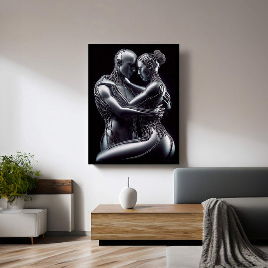 Metalic Love Couple Canvas Wall Art - Y Canvas