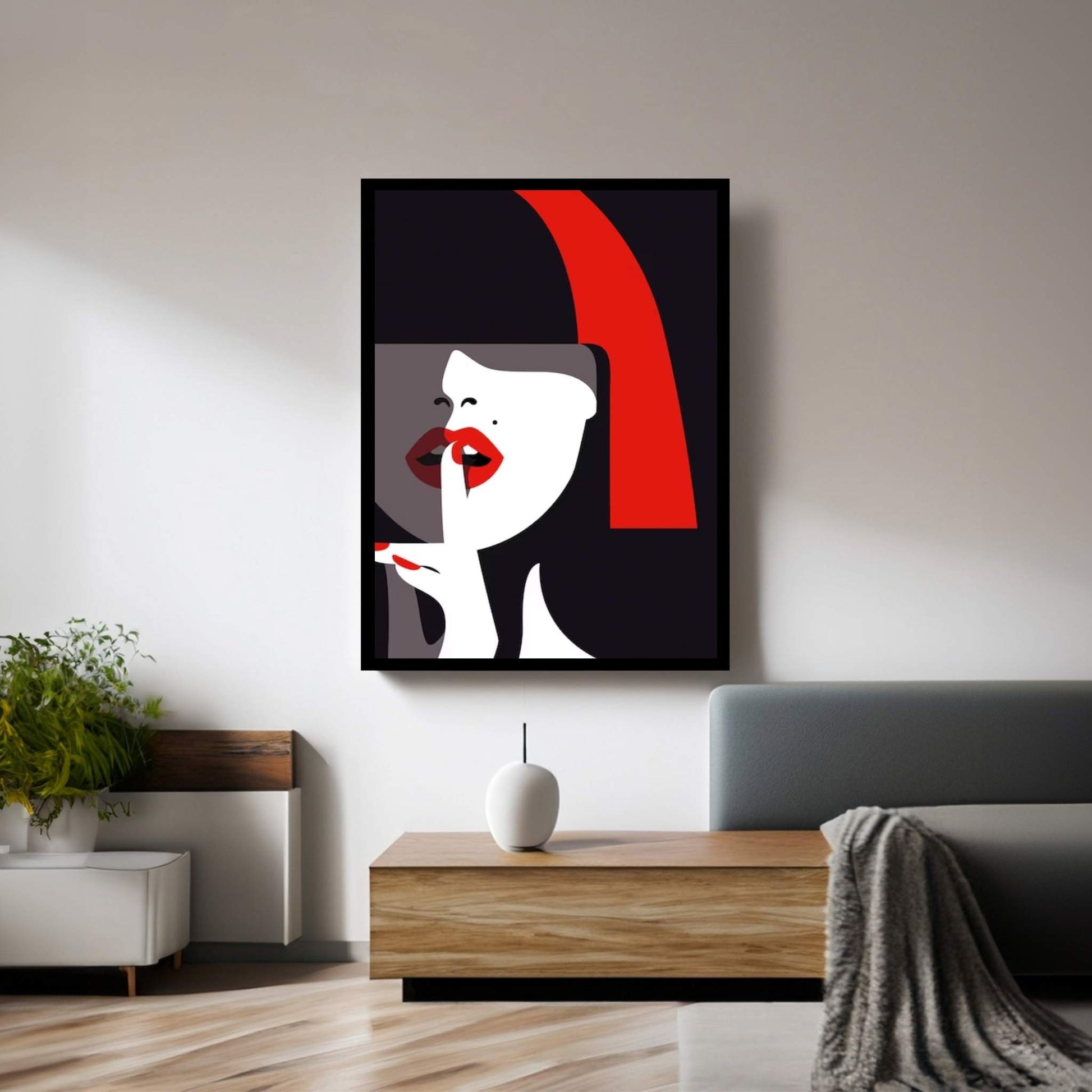 Picasso Style Red Haired Woman Canvas Wall Art - Y Canvas