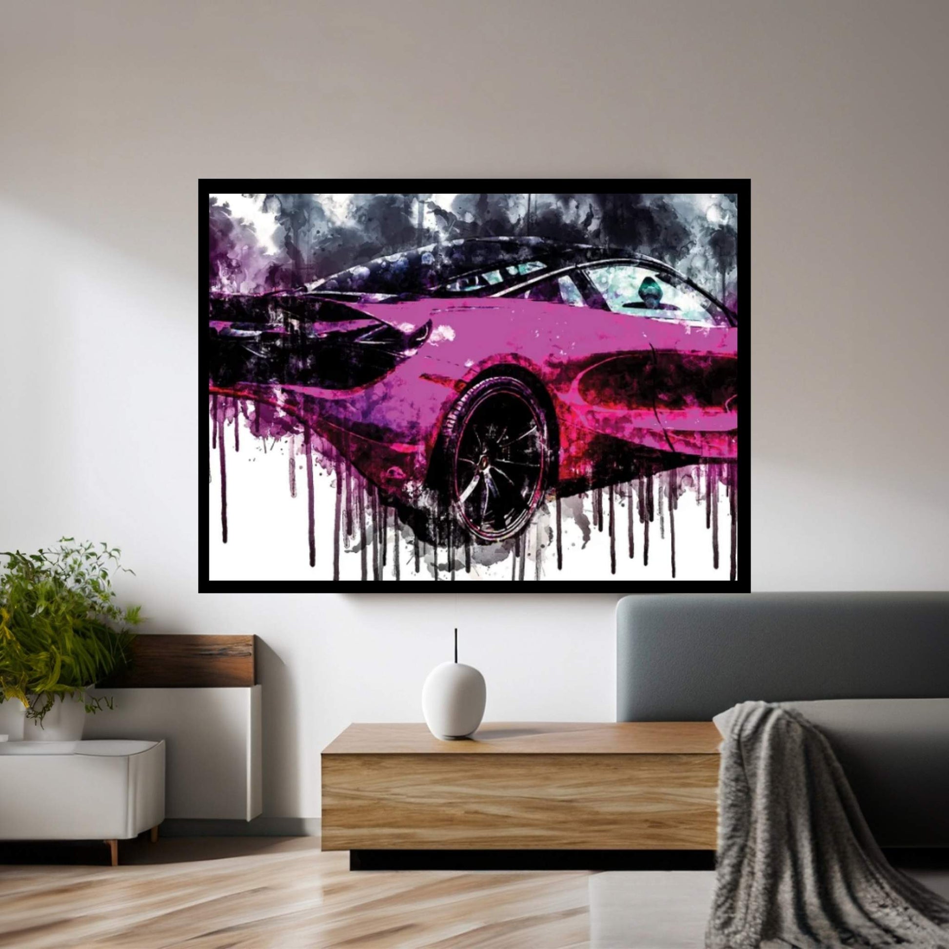 2017 McLaren MSO 720S Coupe Fux Fuchsia Vehicle CLXXIV Canvas Wall Art - Y Canvas