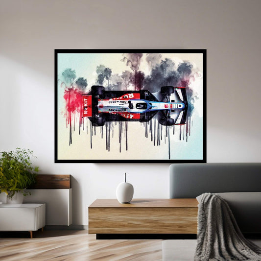 Williams Fw43 Minimalism Top View 2020 F1 Cars Formula 1 Canvas Wall Art - Y Canvas