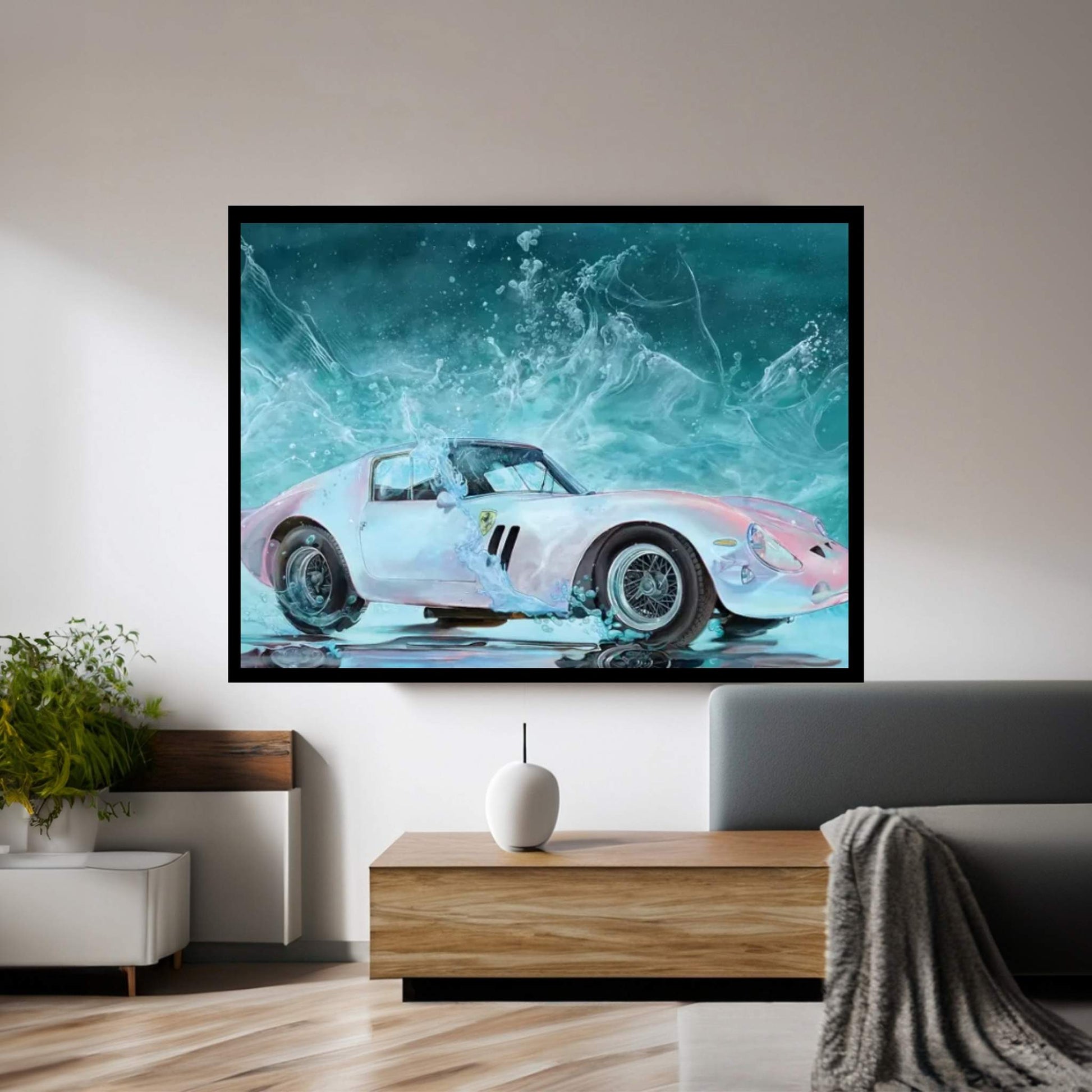 Pink Ferrari Canvas Wall Art - Y Canvas