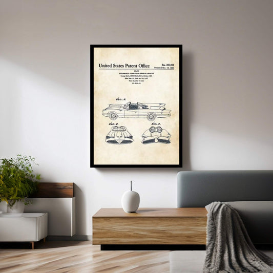 Batman Batmobile (1966) Canvas Wall Art - Y Canvas