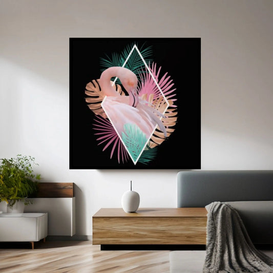 Flamingo Canvas Wall Art Decoration, Flamingo Canvas, Flamingo Wall Art, Animal Canvas Art, Flamingo Poster - Y Canvas