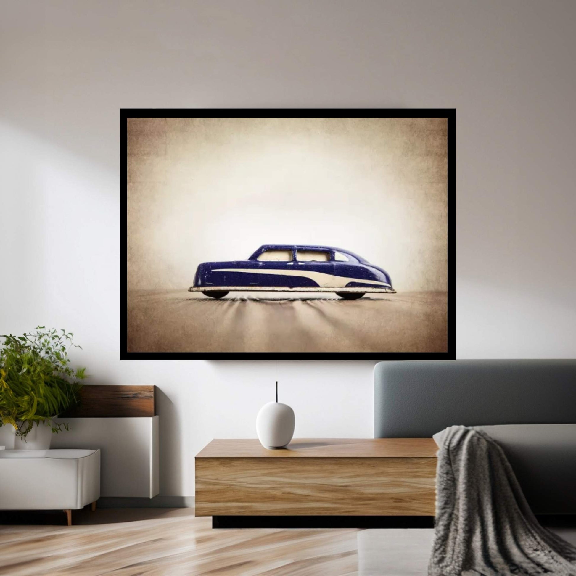 ARGO Purple And White Sedan Canvas Wall Art - Y Canvas