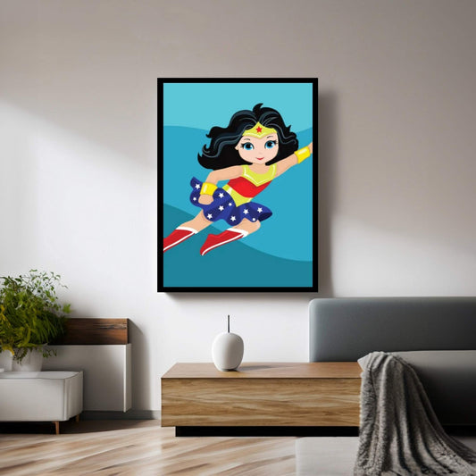 Wonder Women In Flight Canvas Wall Art - Y Canvas