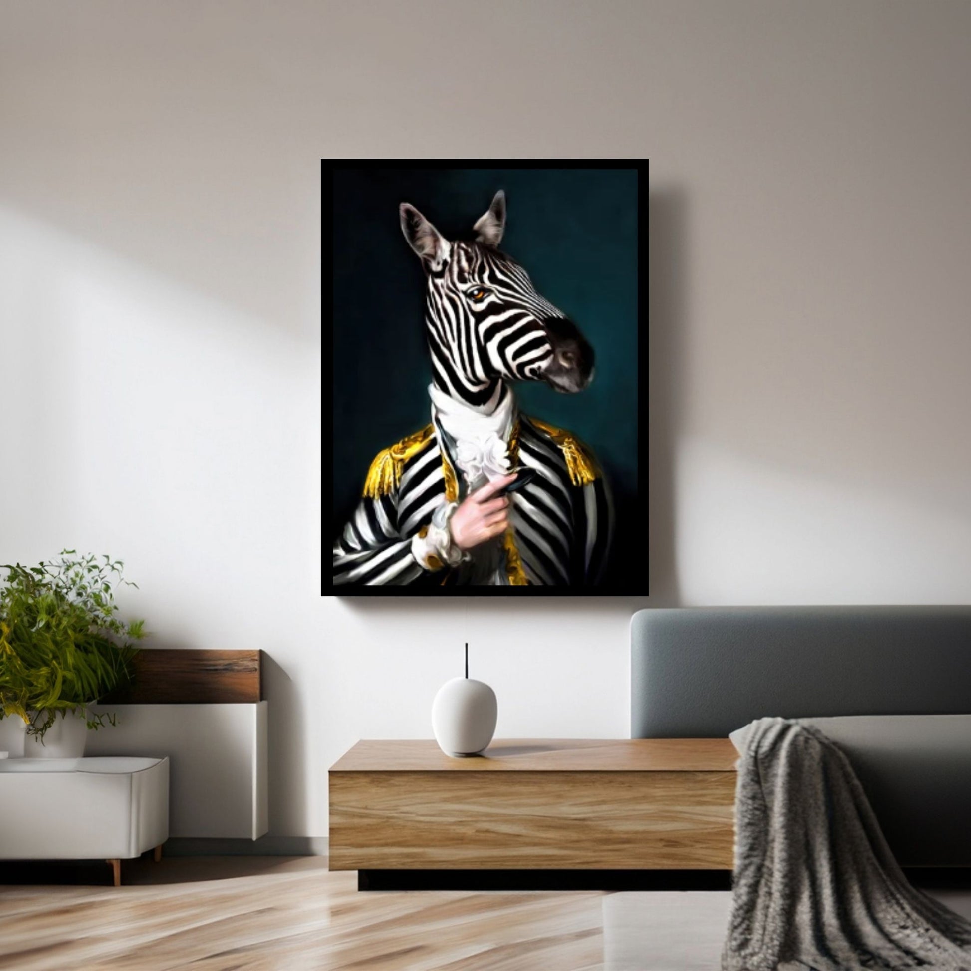 Abstract Animal Original Elephant Lion Zebra Poster, Creative Animal Modeling Wall Art - Y Canvas