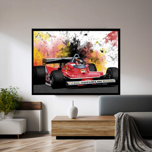 1979 Gilles Villeneuve Racing Car Canvas Wall Art - Y Canvas