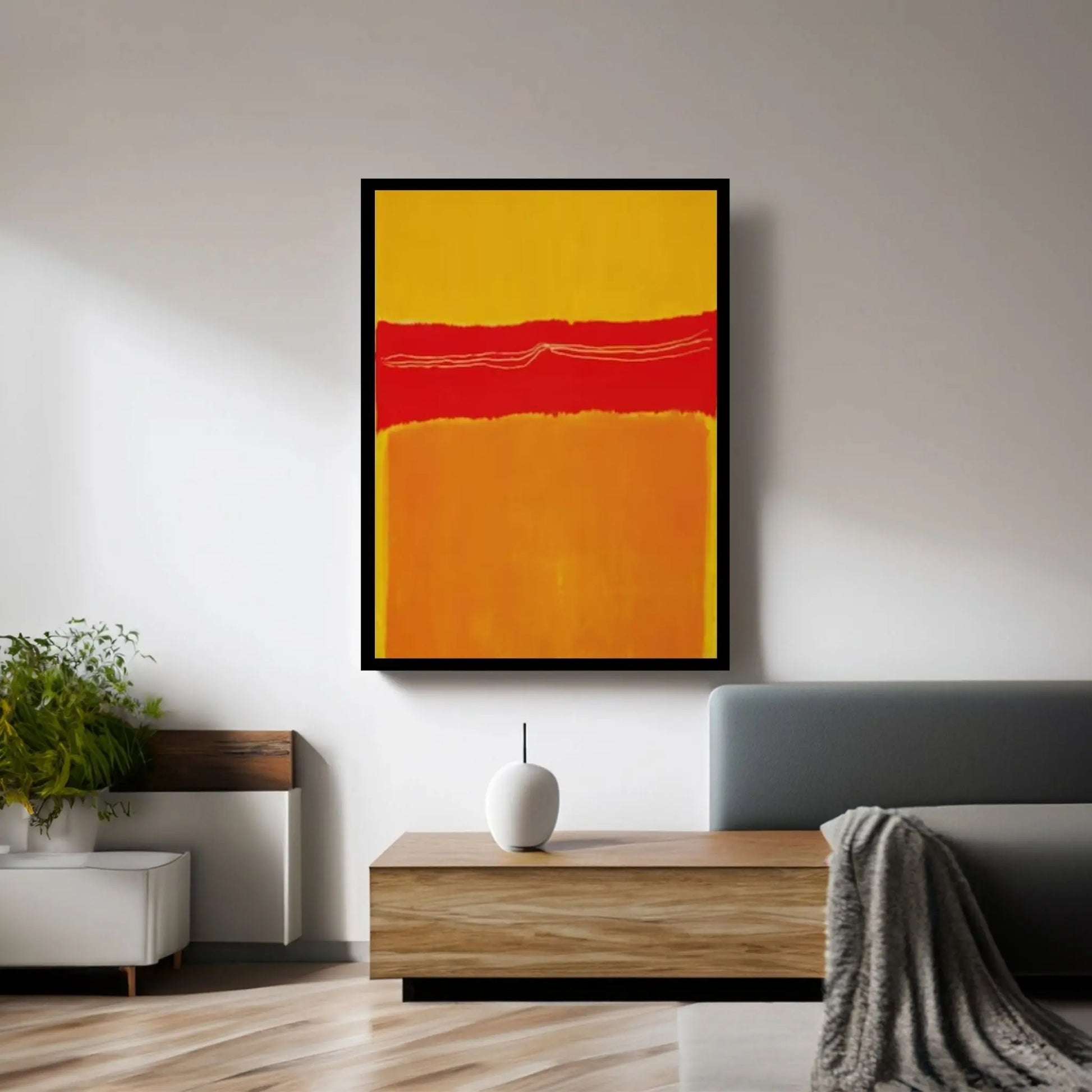 Mark Rothko Print Exhibition Canvas Wall Art,Red Exhibition Mark Rothko Art - Y Canvas